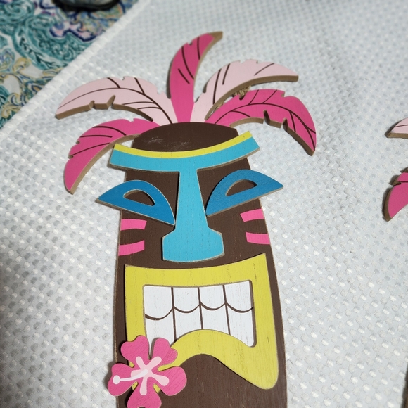 TIKI HEADS EUC COMPRESSED WOODEN TIKI HEADS WALL DECORATIONS - Picture 2 of 6